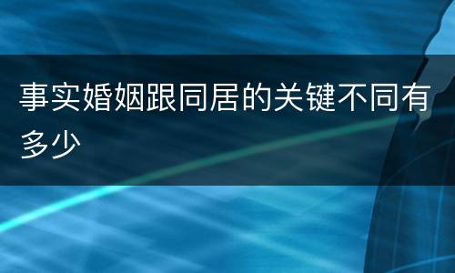 事实婚姻跟同居的关键不同有多少