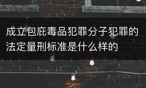 成立包庇毒品犯罪分子犯罪的法定量刑标准是什么样的