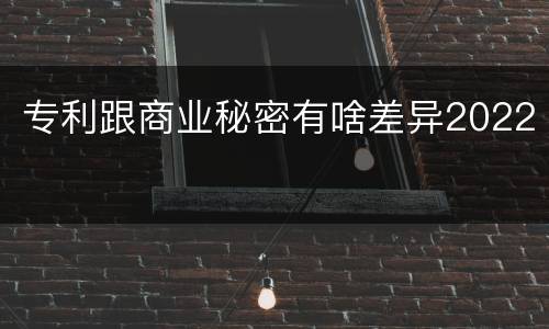 专利跟商业秘密有啥差异2022