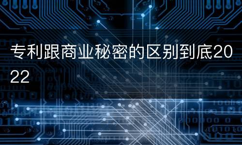 专利跟商业秘密的区别到底2022