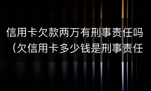 信用卡欠款两万有刑事责任吗（欠信用卡多少钱是刑事责任）