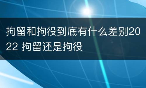 拘留和拘役到底有什么差别2022 拘留还是拘役