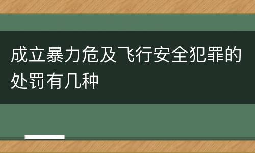 成立暴力危及飞行安全犯罪的处罚有几种