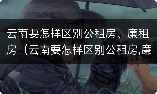 云南要怎样区别公租房、廉租房（云南要怎样区别公租房,廉租房和商品房）