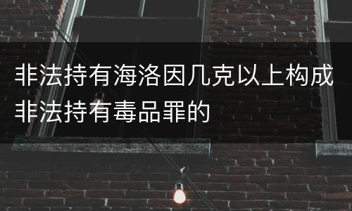 非法持有海洛因几克以上构成非法持有毒品罪的