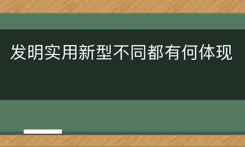 发明实用新型不同都有何体现