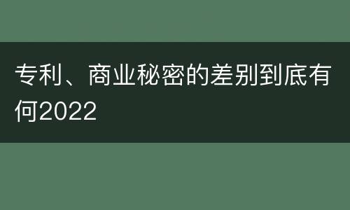 专利、商业秘密的差别到底有何2022