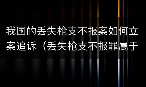 我国的丢失枪支不报案如何立案追诉（丢失枪支不报罪属于过失犯罪吗）