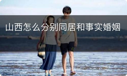 山西怎么分别同居和事实婚姻