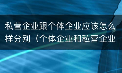 私营企业跟个体企业应该怎么样分别（个体企业和私营企业）