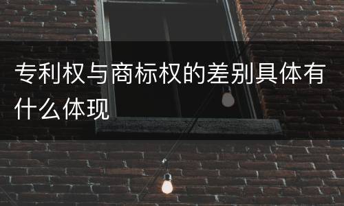 专利权与商标权的差别具体有什么体现