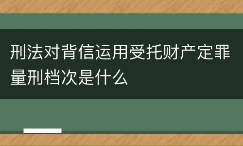 刑法对背信运用受托财产定罪量刑档次是什么