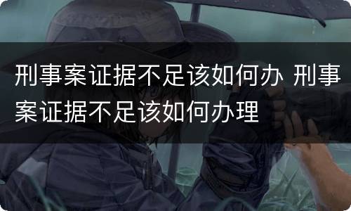 刑事案证据不足该如何办 刑事案证据不足该如何办理