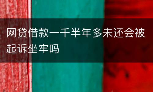 网贷借款一千半年多未还会被起诉坐牢吗