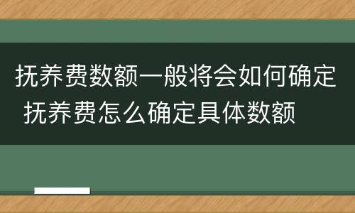 抚养费数额一般将会如何确定 抚养费怎么确定具体数额