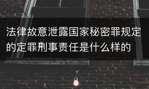 法律故意泄露国家秘密罪规定的定罪刑事责任是什么样的