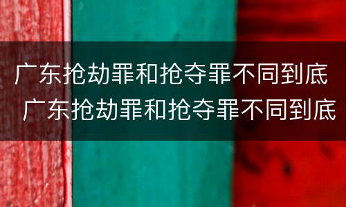 广东抢劫罪和抢夺罪不同到底 广东抢劫罪和抢夺罪不同到底吗