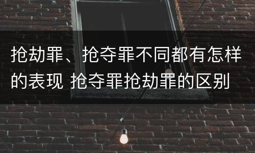 抢劫罪、抢夺罪不同都有怎样的表现 抢夺罪抢劫罪的区别