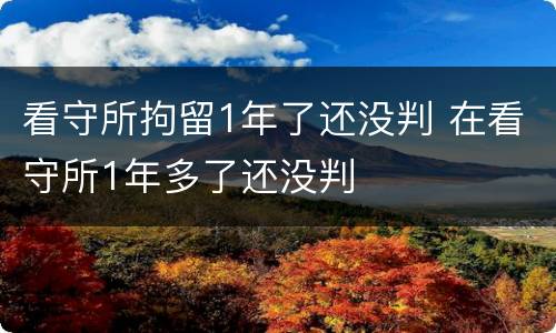 看守所拘留1年了还没判 在看守所1年多了还没判