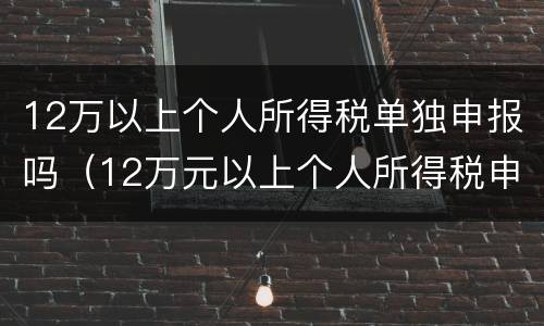 12万以上个人所得税单独申报吗（12万元以上个人所得税申报）