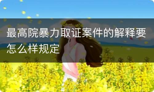 最高院暴力取证案件的解释要怎么样规定