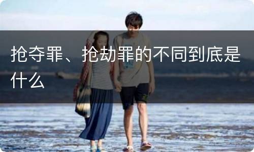 抢夺罪、抢劫罪的不同到底是什么