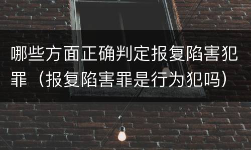 哪些方面正确判定报复陷害犯罪（报复陷害罪是行为犯吗）