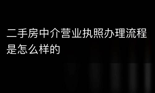 二手房中介营业执照办理流程是怎么样的