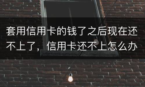 套用信用卡的钱了之后现在还不上了，信用卡还不上怎么办什么后果