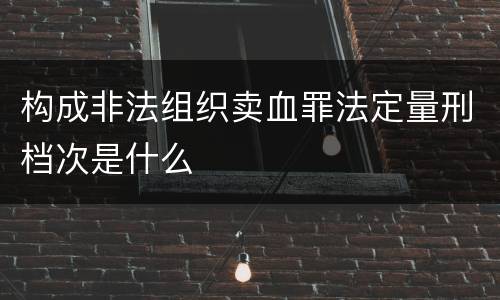 构成非法组织卖血罪法定量刑档次是什么