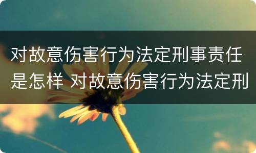 对故意伤害行为法定刑事责任是怎样 对故意伤害行为法定刑事责任是怎样划分的