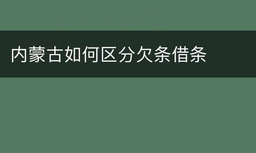 内蒙古如何区分欠条借条