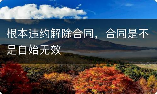 根本违约解除合同，合同是不是自始无效