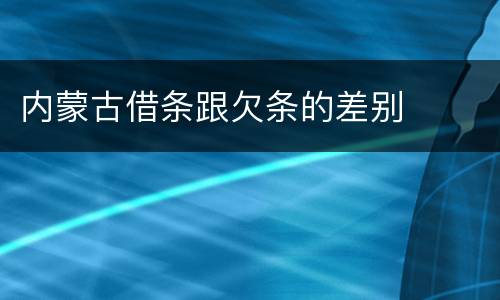 内蒙古借条跟欠条的差别