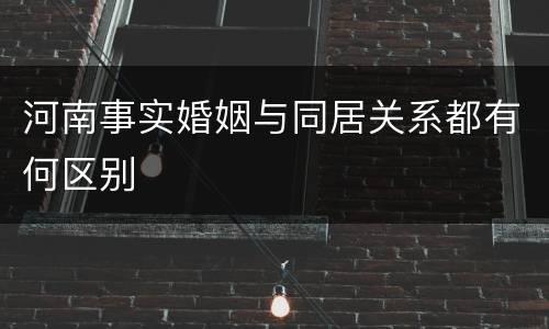 河南事实婚姻与同居关系都有何区别