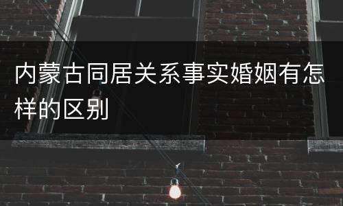 内蒙古同居关系事实婚姻有怎样的区别