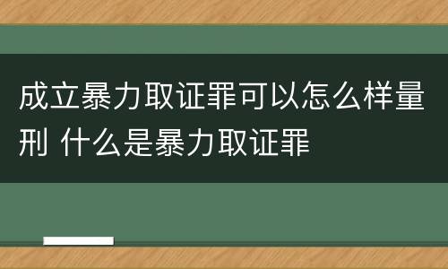 成立暴力取证罪可以怎么样量刑 什么是暴力取证罪