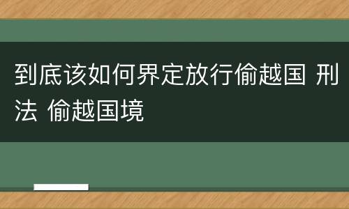 到底该如何界定放行偷越国 刑法 偷越国境