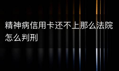 精神病信用卡还不上那么法院怎么判刑