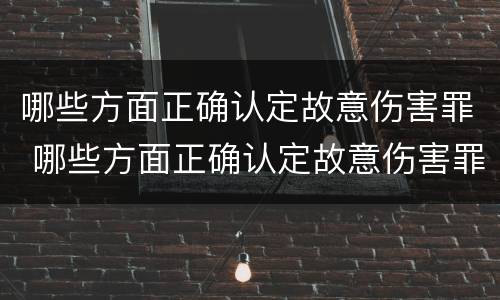 哪些方面正确认定故意伤害罪 哪些方面正确认定故意伤害罪的标准