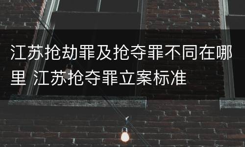 江苏抢劫罪及抢夺罪不同在哪里 江苏抢夺罪立案标准