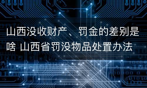 山西没收财产、罚金的差别是啥 山西省罚没物品处置办法