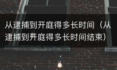 从逮捕到开庭得多长时间（从逮捕到开庭得多长时间结束）