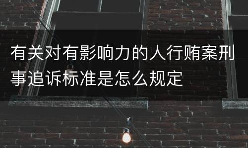 有关对有影响力的人行贿案刑事追诉标准是怎么规定