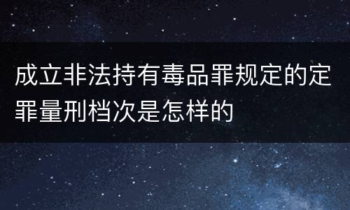 成立非法持有毒品罪规定的定罪量刑档次是怎样的