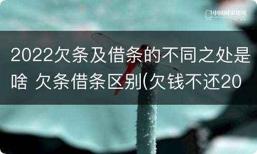 2022欠条及借条的不同之处是啥 欠条借条区别(欠钱不还2020年新规 - 法律之家