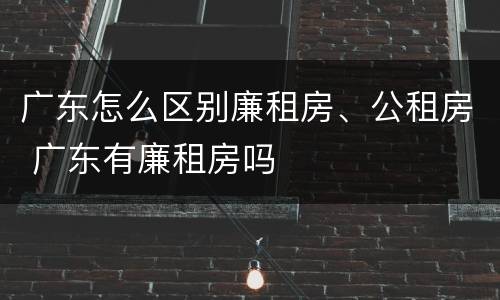 广东怎么区别廉租房、公租房 广东有廉租房吗