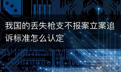 我国的丢失枪支不报案立案追诉标准怎么认定