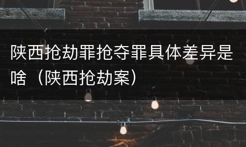 陕西抢劫罪抢夺罪具体差异是啥（陕西抢劫案）