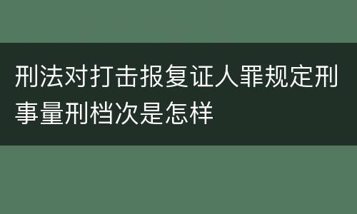 刑法对打击报复证人罪规定刑事量刑档次是怎样